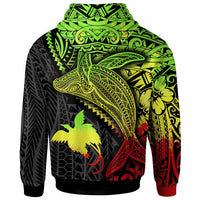 Papua New Guinea Hoodie Humpback Whale & Coat of Arms Reggae - Polynesian Pride