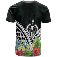 Vanuatu Polynesian T Shirt Vanuatuan Coat of Arms & Polynesian Tropical Flowers White - Polynesian Pride
