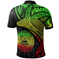 American Samoa Polo Shirt Humpback Whale and Coat of Arms Reggae - Polynesian Pride