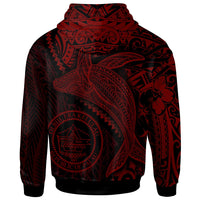 Palau Hoodie Humpback Whale & Coat of Arms Red - Polynesian Pride