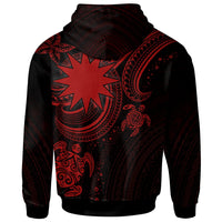 Nauru Custom Hoodie Red Turtle - Polynesian Pride