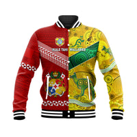 Tonga Ikale Tahi Ngatu And Australia Wallabies Aboriginal Baseball Jacket Rugby Together LT8 Unisex - Polynesian Pride