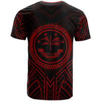 Federated States of Micronesia T Shirt FSM Seal Tribal Red Color Patterns - Polynesian Pride