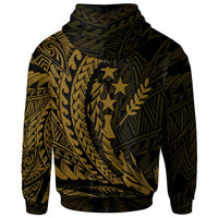 Kosrae State Zip Hoodie Gold Custom Wings Style - Polynesian Pride