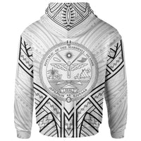 Marshall Islands Zip Hoodie Marshall Islands Seal Tribal Patterns - Polynesian Pride