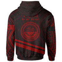 Federated States of Micronesia Zip Hoodie In My Heart Style Red Polynesian Patterns - Polynesian Pride