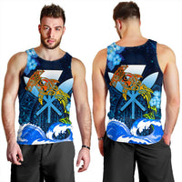 Kanaka Hammerhead Sharks Polynesian Hibiscus Men's Tank Top - Bloom - AH Green - Polynesian Pride