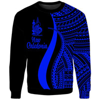 New Caledonia Sweatshirt - Blue Polynesian Tentacle Tribal Pattern Crest Unisex Blue - Polynesian Pride