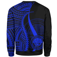 Federated States of Micronesia Sweatshirt - Blue Polynesian Tentacle Tribal Pattern - Polynesian Pride
