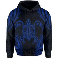 Polynesian Turtle Kanaka Maoli Hawaii Hoodie Blue - Polynesian Pride