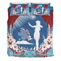Hawaii Map Hula Girl Hibiscus Bedding Set - Beri Style AH - Polynesian Pride