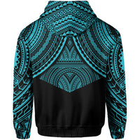 Polynesian Skull Hawaii Hoodie Blue Circle Style - Polynesian Pride