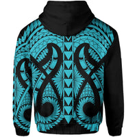 Hawaii Polynesian Zip Hoodie In My Heart Ryan Style Blue - Polynesian Pride