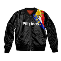 Pilipinas Bomber Jacket Simple Style - Black LT6 Unisex Black - Polynesian Pride