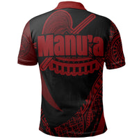 American Samoa Polo Shirt Manua Ofu Polynesian Red Patterns Sport Style - Polynesian Pride