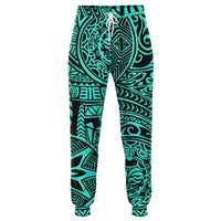 Polynesian Hawaiian Style Tribal Tattoo Turquoise Joggers Unisex Turquoise - Polynesian Pride