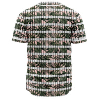 Hawaii Tropical Dark Green Leaves Seamless Baseball Jersey - Polynesian Pride