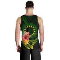 Cook Islands Polynesian Custom Personalised Men's Tank Top - Floral With Seal Flag Color - Polynesian Pride