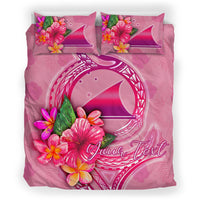 Tokelau Polynesian Custom Personalised Bedding Set - Floral With Seal Pink - Polynesian Pride
