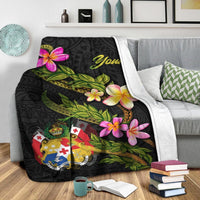 Tonga Polynesian Custom Personalised Blanket - Plumeria Tribal - Polynesian Pride