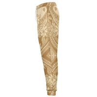 Polynesian Plumeria Mix Gold Joggers - Polynesian Pride