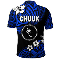 FSM Chuuk Polo Shirt Unique Vibes Blue LT8 - Polynesian Pride