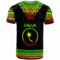 Chuuk Custom T Shirt Tooth Shaped Necklace Pattern Reggae - Polynesian Pride