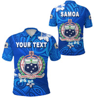 Custom Manu Samoa Rugby Polo Shirt Unique Vibes Coat Of Arms Full Blue Unisex Blue - Polynesian Pride