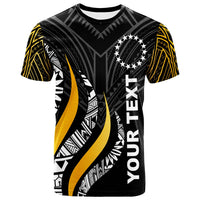 Cook Islands Custom T Shirt Cook Islands Strong Fire Pattern Gold Unisex Art - Polynesian Pride