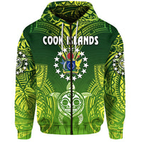 Custom Cook Islands Zip Hoodie Happy Independence Anniversary, Custom Text and Number LT8 - Polynesian Pride