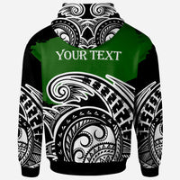 Cook Islands Custom Zip Hoodie Ethnic Style With Round Black White Pattern - Polynesian Pride