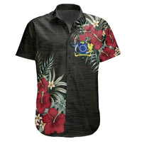 Cook Islands Hibiscus Short Sleeve Shirt Women and Men Black - Polynesian Pride