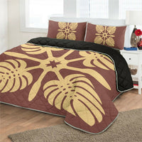 Hawaiian Royal Pattern Quilt Bed Set - Coral - I3 Style - AH - Polynesian Pride