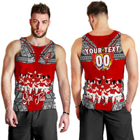 (Custom Personalised) Tonga Rugby Ikale Tahi Sipi Tau Men Tank Top - LT2 RED - Polynesian Pride
