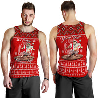(Custom Personalised) Tonga Christmas - Kilisimasi Fiefia Santas Polynesia Men Tank Top - LT2 RED - Polynesian Pride