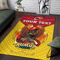 (Custom Personalised) Papua New Guinea Rugby Kumul Pride Area Rug - LT2 - Polynesian Pride