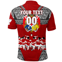Custom Tonga Rugby Ikale Tahi Sipi Tau Polo Shirt LT2 RED - Polynesian Pride