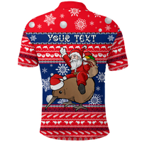 Custom New Zealand Maori Meri Kirihimete Polo Shirt LT2 Adult RED - Polynesian Pride