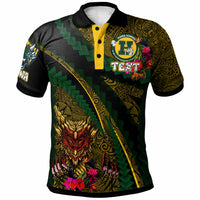 Hawaii Hana High and Elementary School Custom Polynesian Polo Shirt Hana Dragons With Tropical Flowers Tribal Pattern Scratch Style LT10 - Polynesian Pride