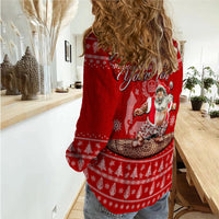 (Custom Personalised) Tonga Christmas - Kilisimasi Fiefia Santas Polynesia Women Casual Shirt - LT2 Female RED - Polynesian Pride