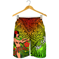 (Custom Personalised) Hawaii Hula Girl Reggae Men Short - LT2 - Polynesian Pride
