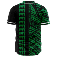 Hawaii Polynesian Kakau Baseball Jersey V.5 - Freestyle - Green - Polynesian Pride