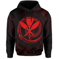 Polynesian Kanaka Shaka Map of Hawaii Hoodie Red - Polynesian Pride