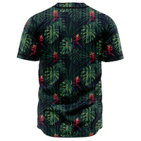 Tropical Monstera Leaf Green Baseball Jersey - Polynesian Pride