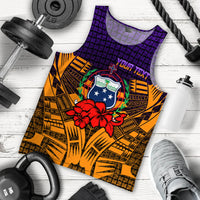 (Custom Personalised) Samoa Men Tank Top - Hibiscus With Tribal - LT12 - Polynesian Pride