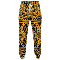 Polynesian Kakau Turtle Old Joggers Unisex Black - Polynesian Pride