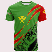 Hawaii Kanaka Maoli T Shirt Custom Symmetrical Lines Unisex Green - Polynesian Pride