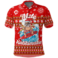 Custom Hawaii Christmas Santas Surf Mele Kalikimaka Polo Shirt LT2 - Polynesian Pride