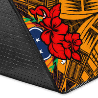 (Custom Personalised) Samoa Area Rug - Hibiscus With Tribal - LT12 - Polynesian Pride