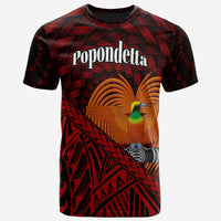 Papua New Guinea T Shirt Popondetta Polynesian Patterns With Bamboo Unisex Red - Polynesian Pride